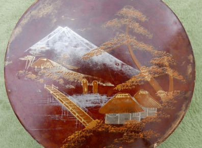 Vintage Japanese Lacquer Box Hand Painted