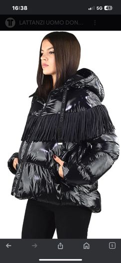 Pinko Donato shine fringed jacket in black, IT 44