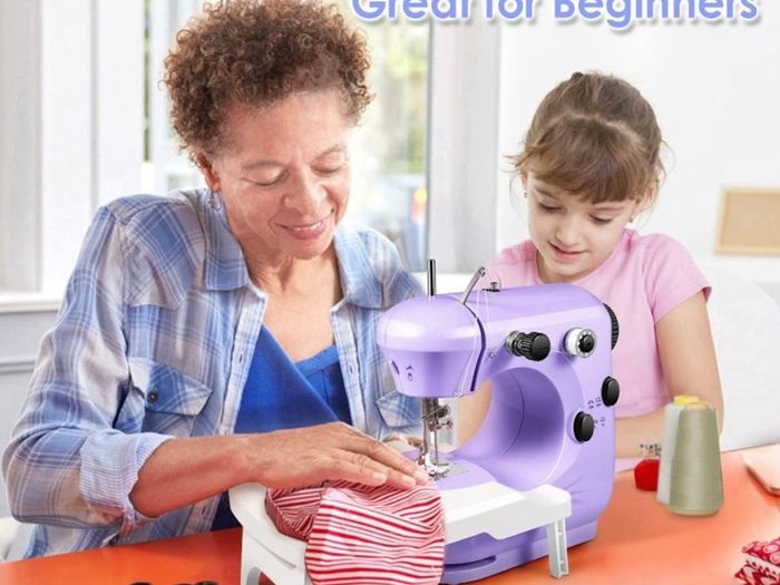 Sewing Machine, Sewing Machine for Beginners, Handheld Sewing Machines with Extension Table, Adjustable 2 Speed with Foot Pedal with Sewing Kits, Best Gift for Kids Women Household and Travel (FREE POSTAGE)