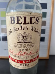 Vintage and Original 1970s Bells Eight Pint Whisky Bottle