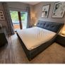 Luxury Super King Bed Frame Grey Green Fabric Headboard Image 3