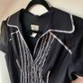 Vintage KAREN MILLEN 100% Silk Chiffon Contrast Trim Midi Dress Y2K 90s Image 2