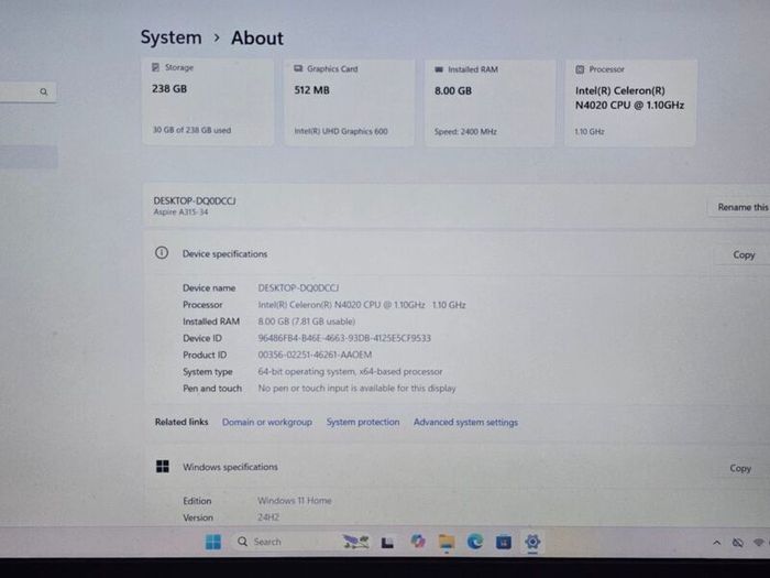 Acer Aspire 3 N4020