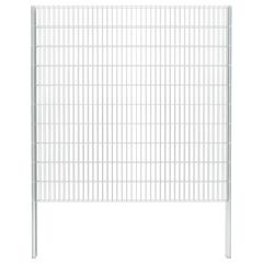 2D Gabion Fence Galvanised Steel 2.008x2.03 m 16 m (Total Length) Silver