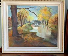 Dublin canal scene painting