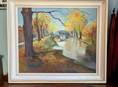 Dublin canal scene painting