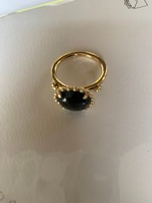 Pandora Solid Gold Ring, Black Spinel Gorgeous!