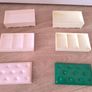 doll furniture Vintage Sindy Style Doll Furniture Storage Ottoman Boxes Pink Green Set of Two Image 2
