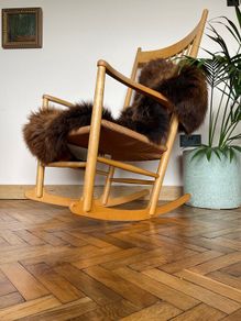 Mid century modern Danish rocking chair by Hans J Wegner date stamp 1966