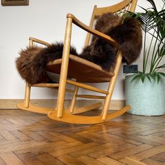 Mid century modern Danish rocking chair by Hans J Wegner date stamp 1966
