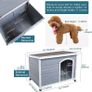 Dog Kennel for Outside,Dog House with Removable Floor for Easy Cleaning, Insulated Outdoor Wooden Dog House,Pitch Roof, Small Hide Shelter, 78cm x 53cm x 58cm (FREE SHIPPING) Image 2
