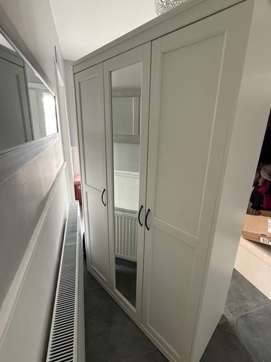 Wardrobe, white, 120x60x191cm