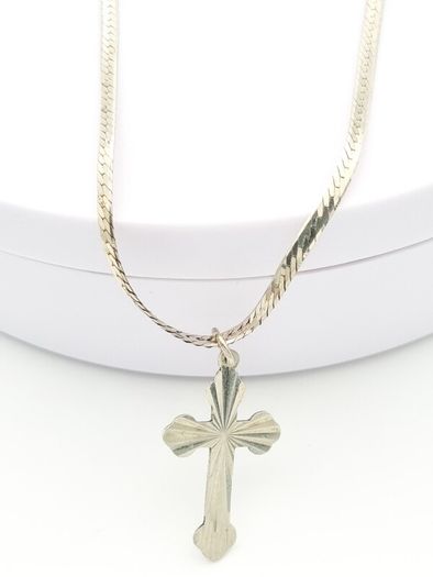 Sterling Silver Cross On 925 Italian Chain