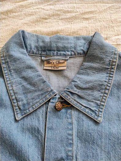 Mens denim cotton jacket size 3XL in very good condition see last three photos for exact measurements FREE STANDARD POSTAGE INCLUDED