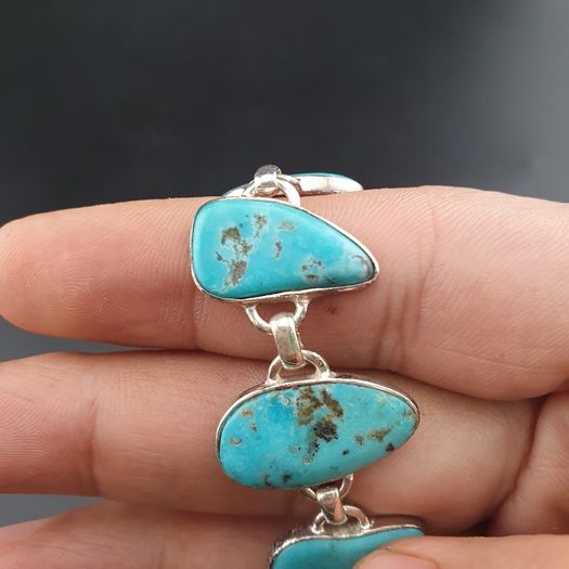 Stunning Arizona Turqouise with Sterling 925 Silver Bracelet