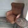 Genuine Leather Accent Chair Image 2