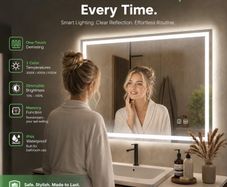 LED Bathroom Mirror with Lighting  800  x  600mm Anti-Fog Dimmable Smart Mirror