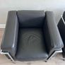 LC2 Club Chair by Le Corbusier (Alivar) Black Leather Armchairs Image 5