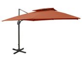 Cantilever Umbrella with Double Top 300x300 cm Terracotta