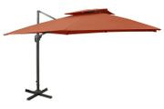 Cantilever Umbrella with Double Top 300x300 cm Terracotta