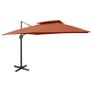 Cantilever Umbrella with Double Top 300x300 cm Terracotta Image 5