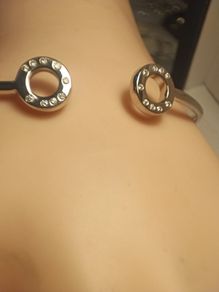 Sterling Silver Torque Style Bangle set with Moissanites