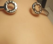 Sterling Silver Torque Style Bangle set with Moissanites