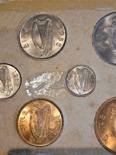 Ireland 1953 1954 1955 Coin Set in Original Holder Stunning Uncirculated Lustrous Coins! Amazing Set!!