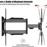 Ultra Slim Tilt Swivel TV Wall Bracket Mount For 24-55 Inch LED LCD Plasma & Curved Screens Image 5