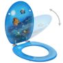 WC Toilet Seats with Lid 2 pcs MDF Deep Sea Design Image 2