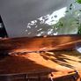 Large solid hardwood coffee table. Image 4