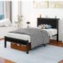 Single Bed Frame with Wood Storage Headboard Image 3