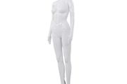 Full Body Female Mannequin with Glass Base Glossy White 175 cm