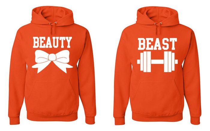 Cute Matching Beauty Beast Couples Hoodies
