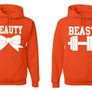 Cute Matching Beauty Beast Couples Hoodies Image 5