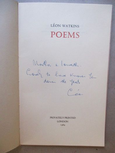 1969, Poems By Leon Watkins, Signed