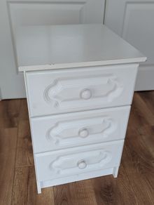 White 3-Drawer Bedside Locker