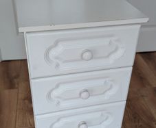 White 3-Drawer Bedside Locker