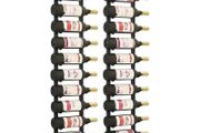 Wall Mounted Wine Racks for 12 Bottles 2 pcs Black Iron