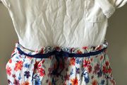 White, red orange &amp; blue dress &amp; matching headband