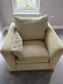 Armchair with matching footstool