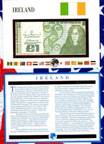 E Banknotes of All Nations Ireland 1 Pound 17.07.1989 P-70d.9 UNC LAK