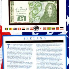 E Banknotes of All Nations Ireland 1 Pound 17.07.1989 P-70d.9 UNC LAK