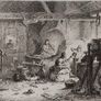 The Village Forge Etching 1864 Robert Brandard Image 3