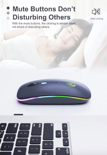 I-Mice 2-mode Rechargeable Wireless Bluetooth Ultra Slim Backlit Mouse.