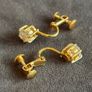 Vintage Gold Tone Screwback Earrings Image 2