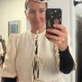 cream jacket and black skirt Image 3