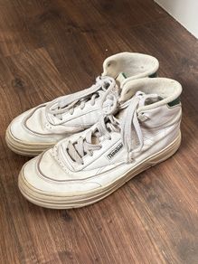 Reebok white hi top leather trainers