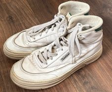 Reebok white hi top leather trainers