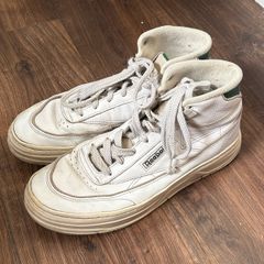 Reebok white hi top leather trainers